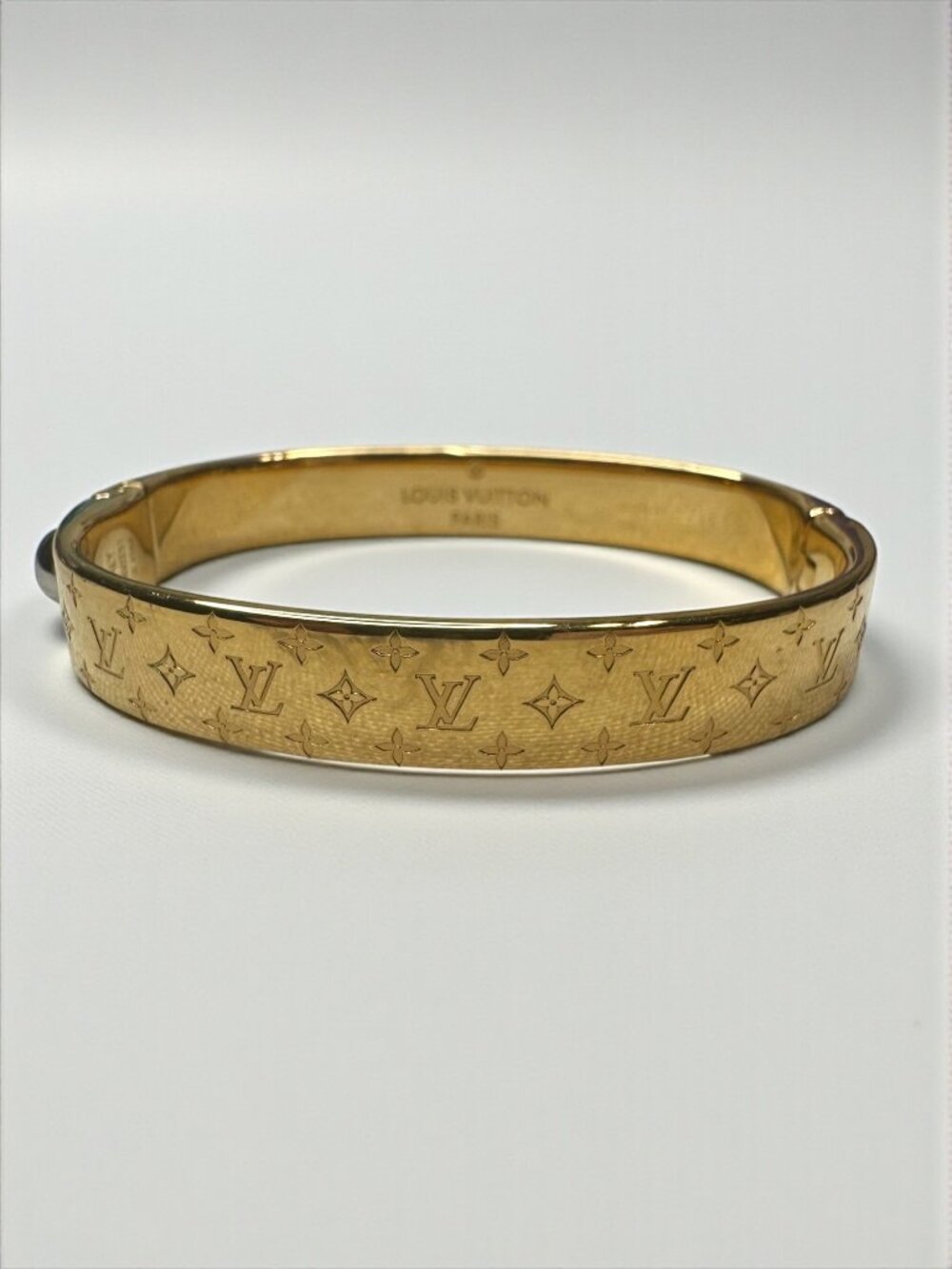 Louis Vuitton Nanogram Monogram Bangle Bracelet M00251 LE4264 Gold Tone